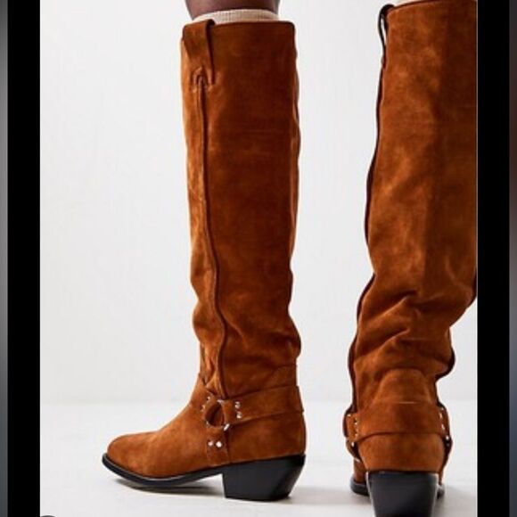 Free People Lockhart Harness Tall Boots in Brown Suede - Picture 3 of 9